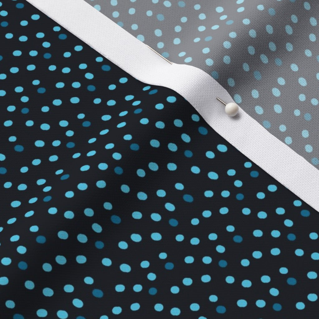 Ditsy Dots (Blue) Performance Piqué Printed Fabric by Studio Ten Design