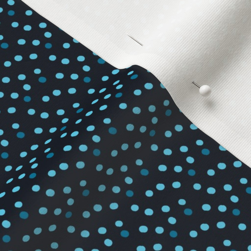 Ditsy Dots (Blue) Organic Cotton Knit Printed Fabric by Studio Ten Design