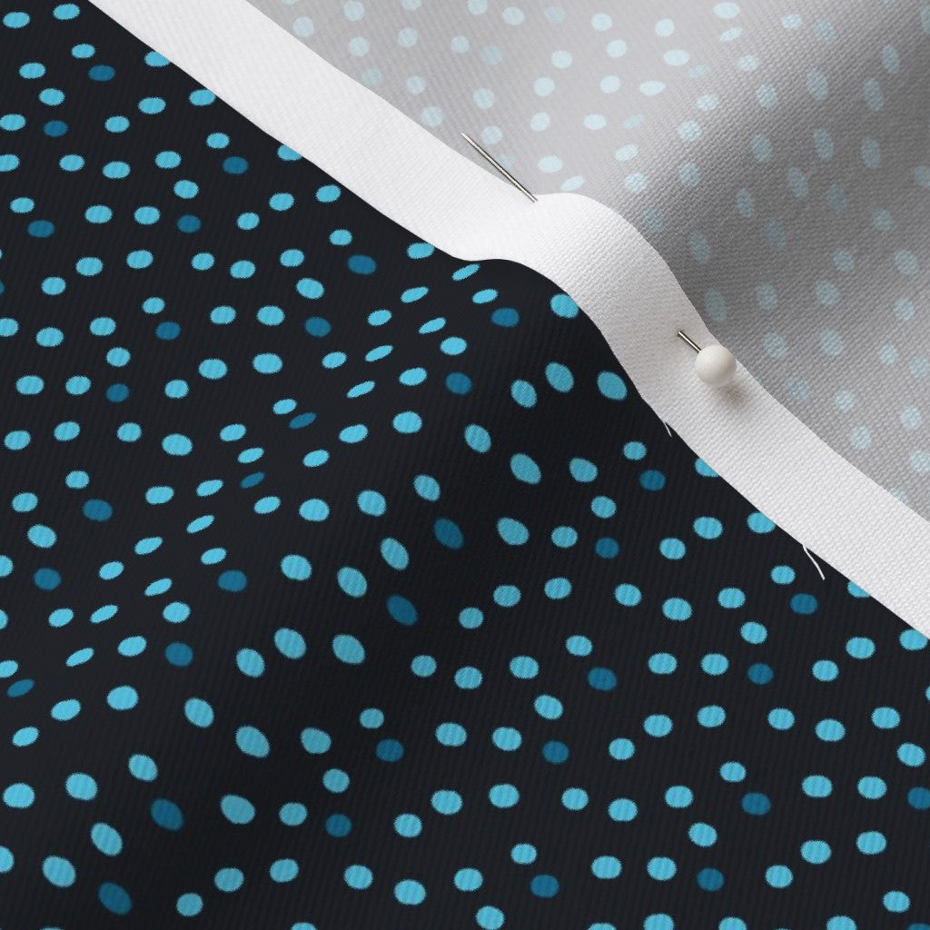 Ditsy Dots (Blue) Lightweight Cotton Twill Printed Fabric by Studio Ten Design