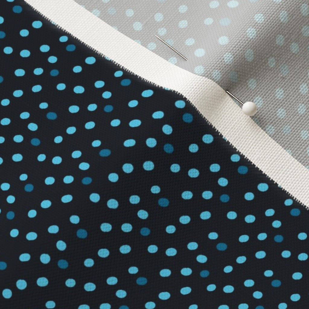 Ditsy Dots (Blue) Linen Cotton Canvas Printed Fabric by Studio Ten Design
