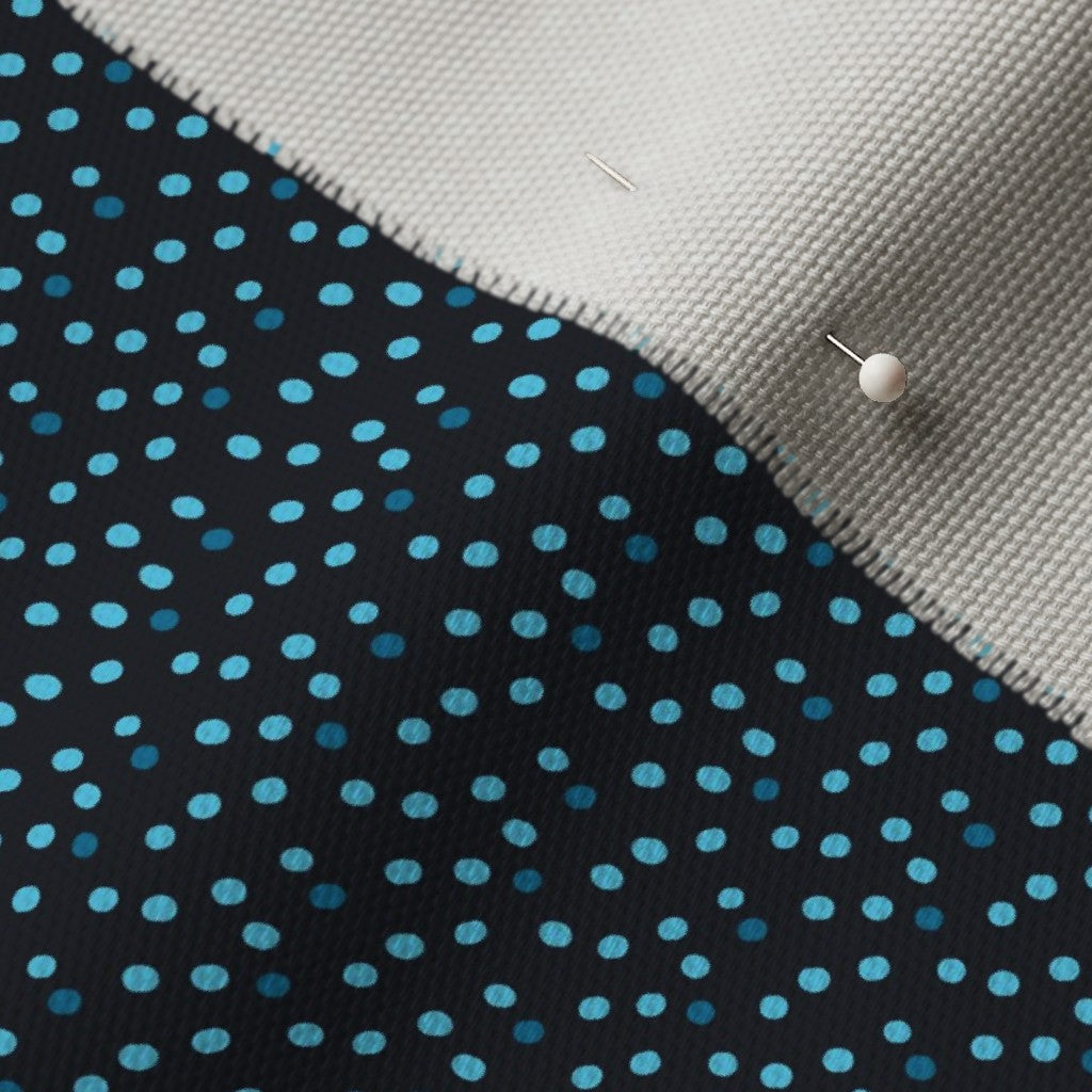 Ditsy Dots (Blue) Cypress Cotton Canvas Printed Fabric by Studio Ten Design
