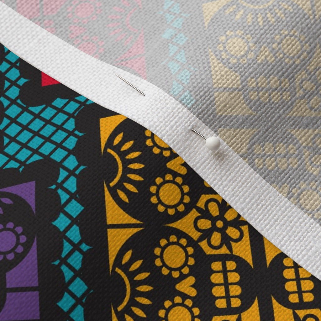 Dia de los Muertos Papel Picado (Bias) Belgian Linen™ Printed Fabric by Studio Ten Design