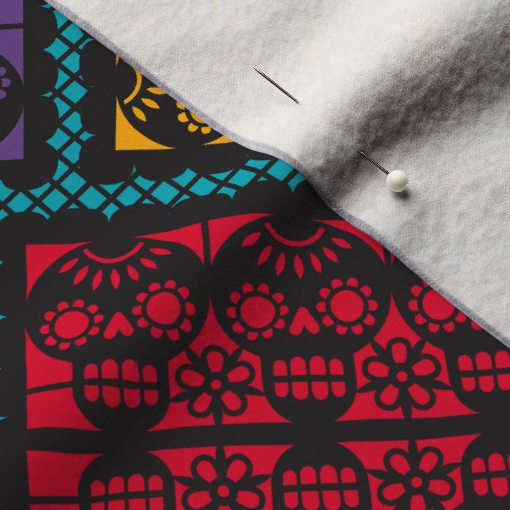 Dia de los Muertos Papel Picado (Bias) Performance Velvet Printed Fabric by Studio Ten Design