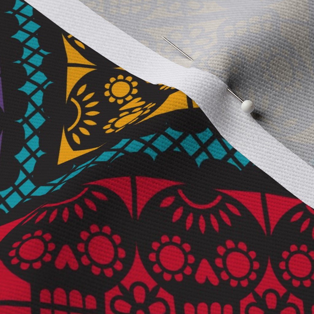 Dia de los Muertos Papel Picado (Bias) Dogwood Denim Printed Fabric by Studio Ten Design