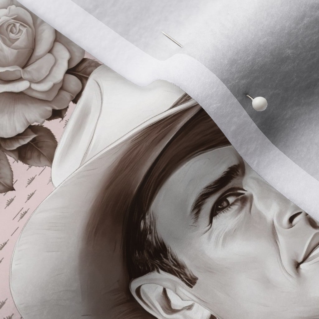 Handsome Cowboys Toile (Pink) Polartec® Fleece Printed Fabric by Studio Ten Design