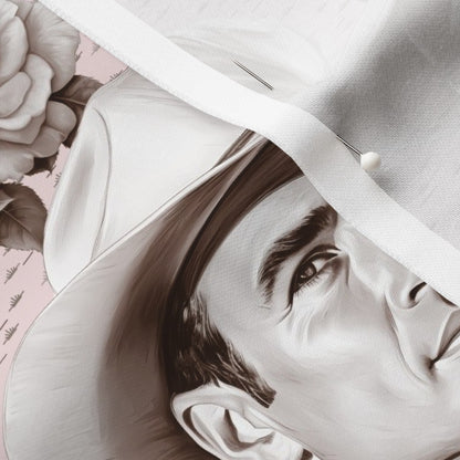 Handsome Cowboys Toile (Pink) Longleaf Sateen Grand Printed Fabric by Studio Ten Design