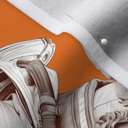 Handsome Fire Fighters Toile (Orange) Polartec® Fleece Printed Fabric by Studio Ten Design