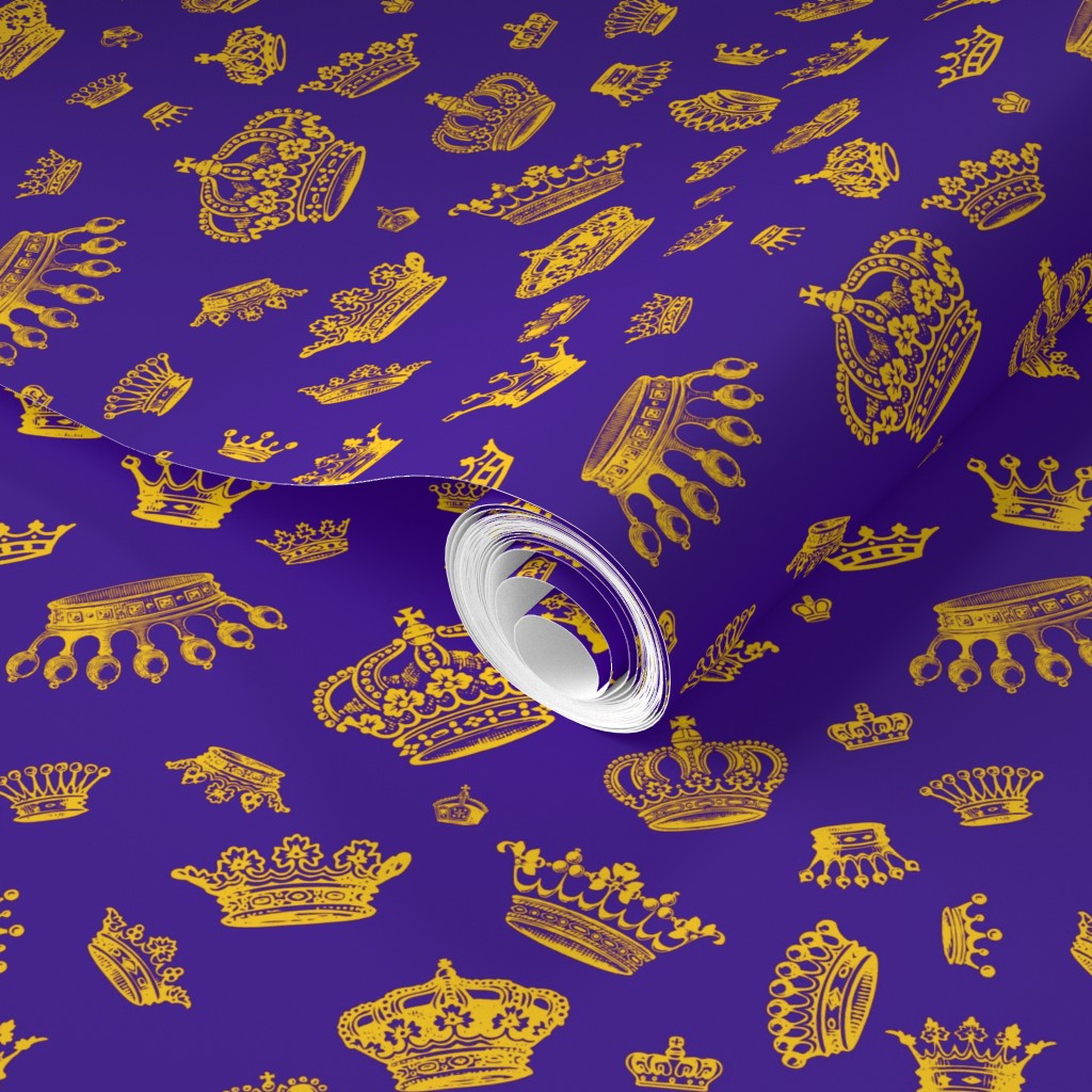 Royal Crowns (Golden Yellow + Royal Purple) Wallpaper