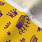 Royal Crowns Royal Purple+Golden Yellow Lightweight Cotton Twill Printed Fabric by Studio Ten Design