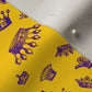 Royal Crowns Royal Purple+Golden Yellow Cypress Cotton Canvas Printed Fabric by Studio Ten Design