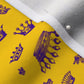 Royal Crowns Royal Purple+Golden Yellow Polartec® Fleece Printed Fabric by Studio Ten Design