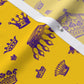 Royal Crowns Royal Purple+Golden Yellow Performance Piqué Printed Fabric by Studio Ten Design