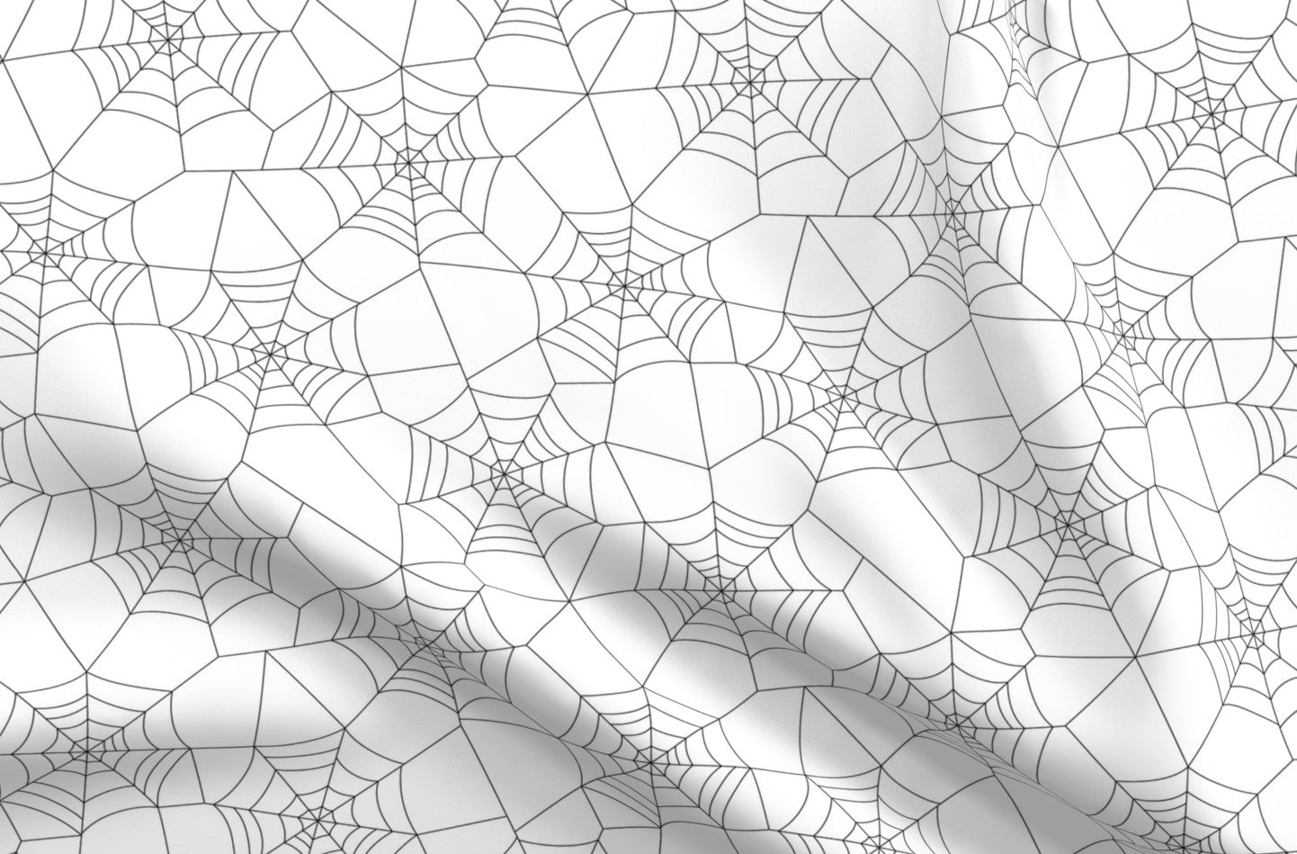Spiderwebs White Printed Fabric by Studio Ten Design