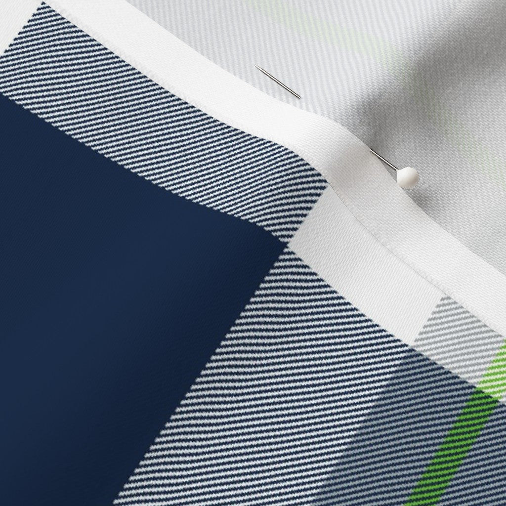 Team Plaid Seattle Seahawks Football Longleaf Sateen Grand Printed Fabric by Studio Ten Design