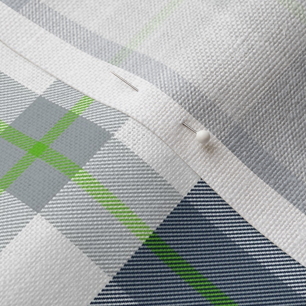 Team Plaid Seattle Seahawks Football Belgian Linen™ Printed Fabric by Studio Ten Design