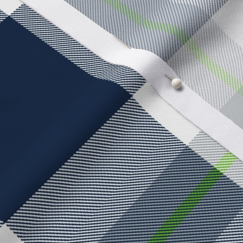 Team Plaid Seattle Seahawks Football Performance Piqué Printed Fabric by Studio Ten Design