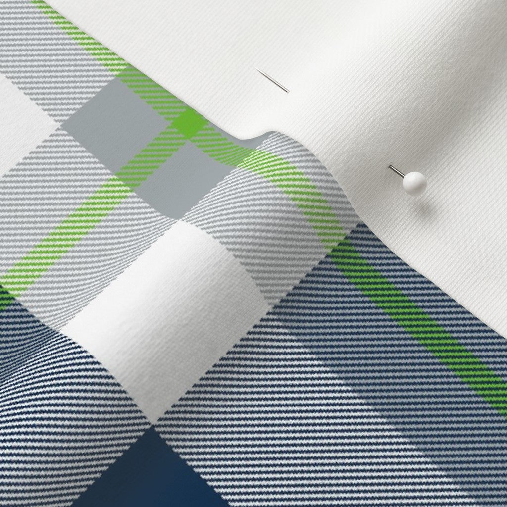 Team Plaid Seattle Seahawks Football Organic Cotton Knit Printed Fabric by Studio Ten Design