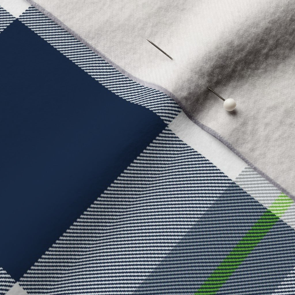 Team Plaid Seattle Seahawks Football Performance Velvet Printed Fabric by Studio Ten Design