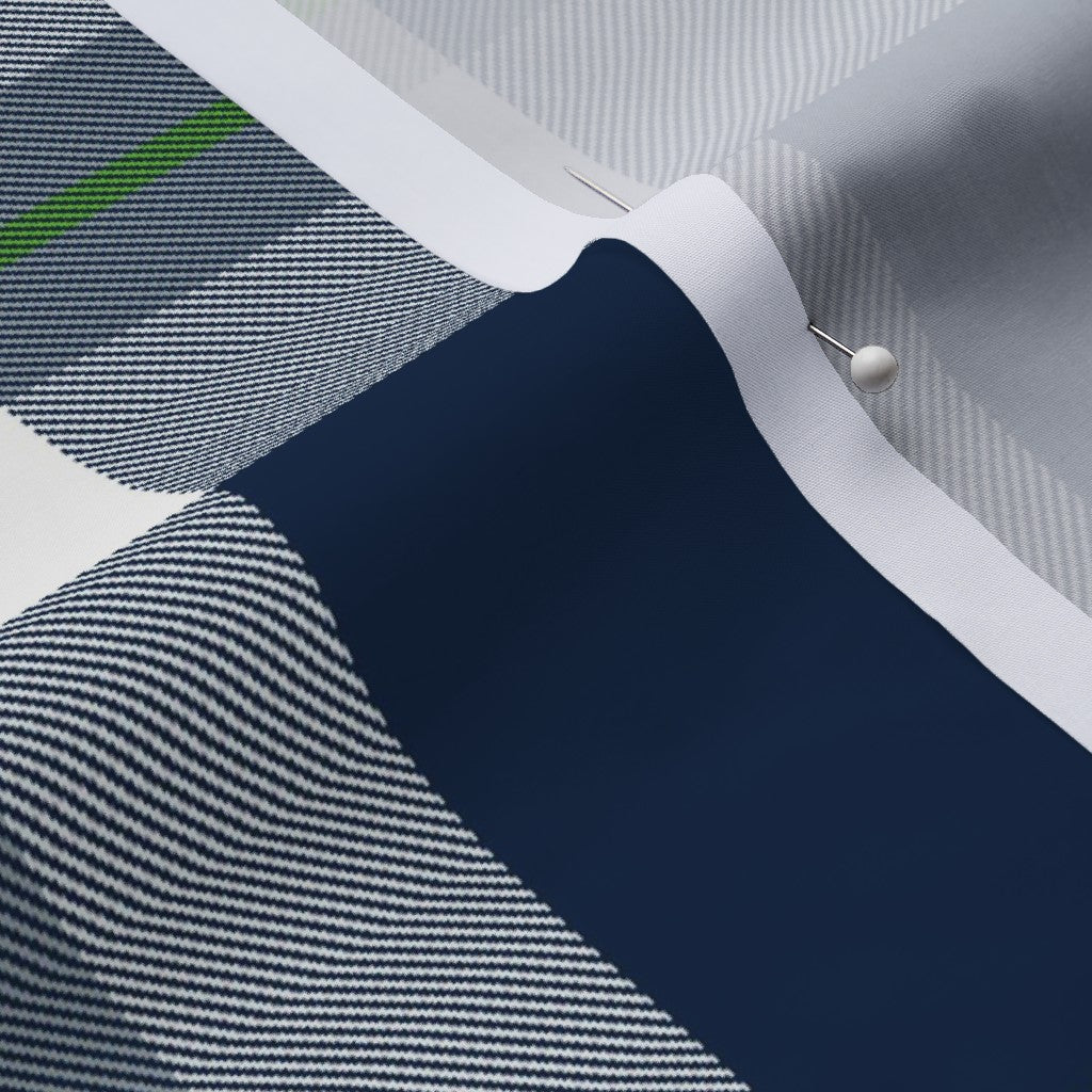 Team Plaid Seattle Seahawks Football Cotton Lawn Printed Fabric by Studio Ten Design