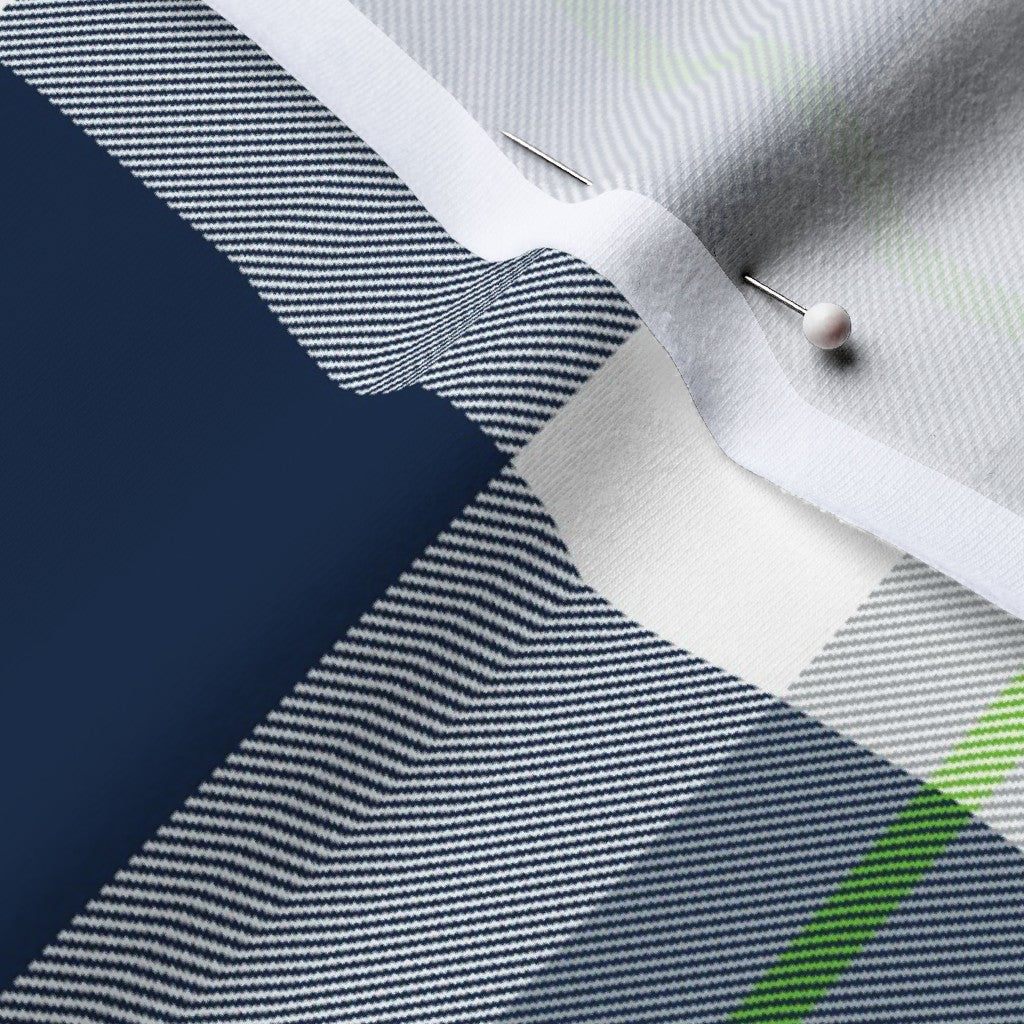Team Plaid Seattle Seahawks Football Cotton Spandex Jersey Printed Fabric by Studio Ten Design