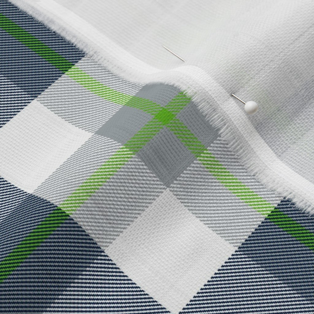 Team Plaid Seattle Seahawks Football Organic Sweet Pea Gauze Printed Fabric by Studio Ten Design