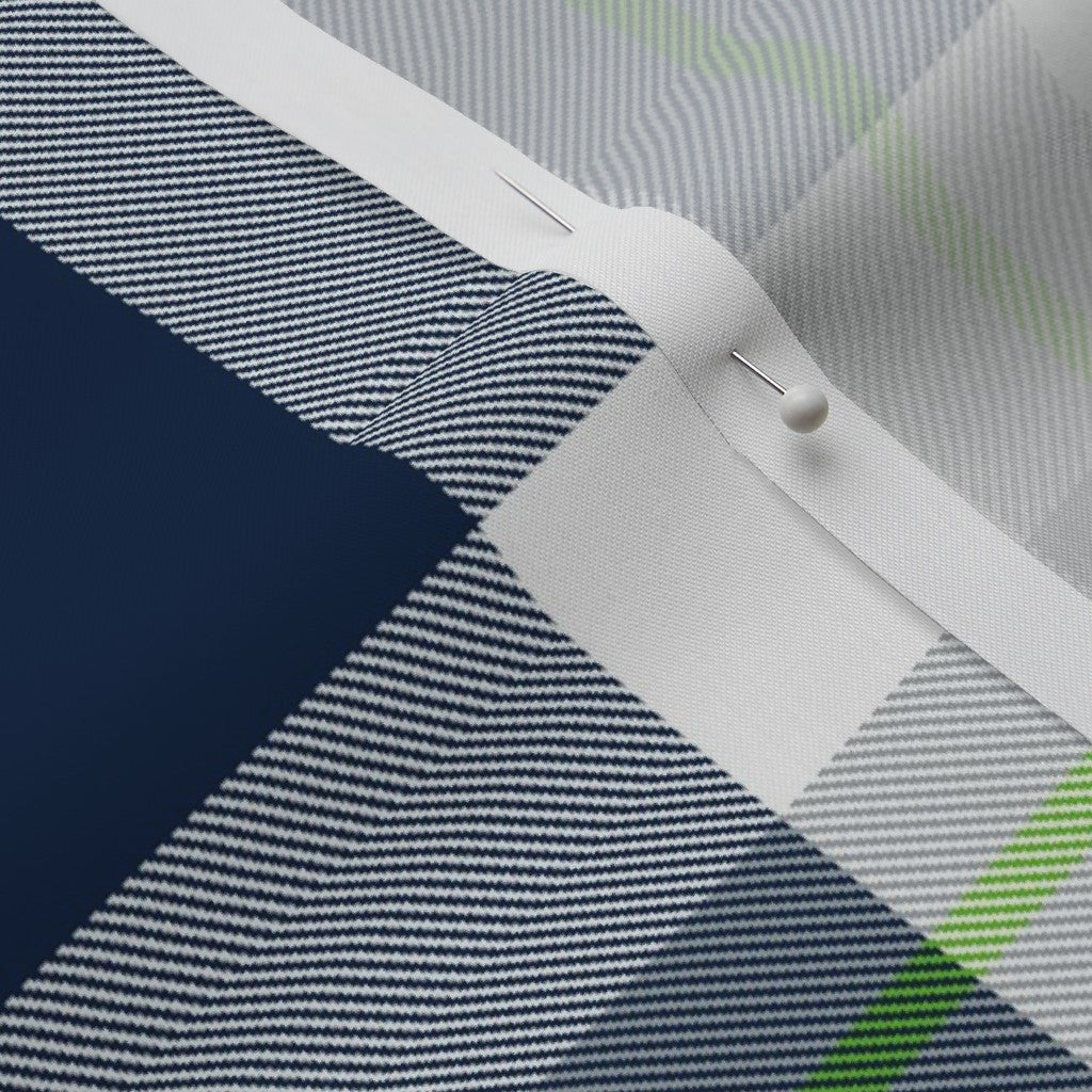 Team Plaid Seattle Seahawks Football Perennial Sateen Grand Printed Fabric by Studio Ten Design