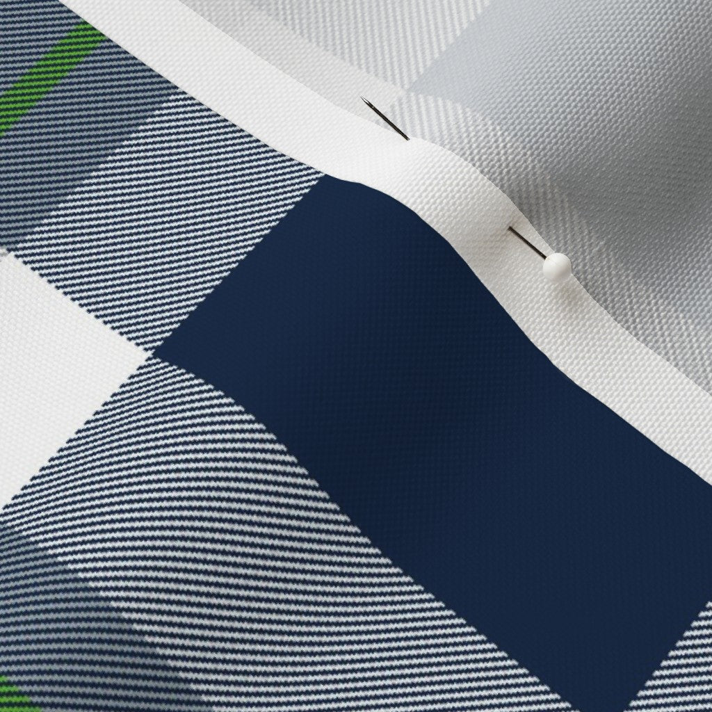 Team Plaid Seattle Seahawks Football Recycled Canvas Printed Fabric by Studio Ten Design