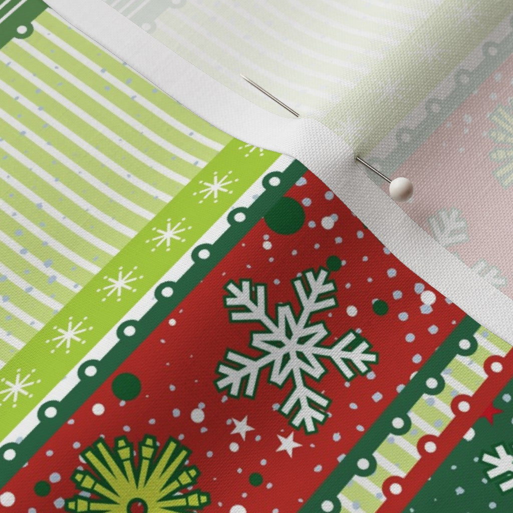 Christmas Ribbons Petal Signature Cotton Printed Fabric by Studio Ten Design