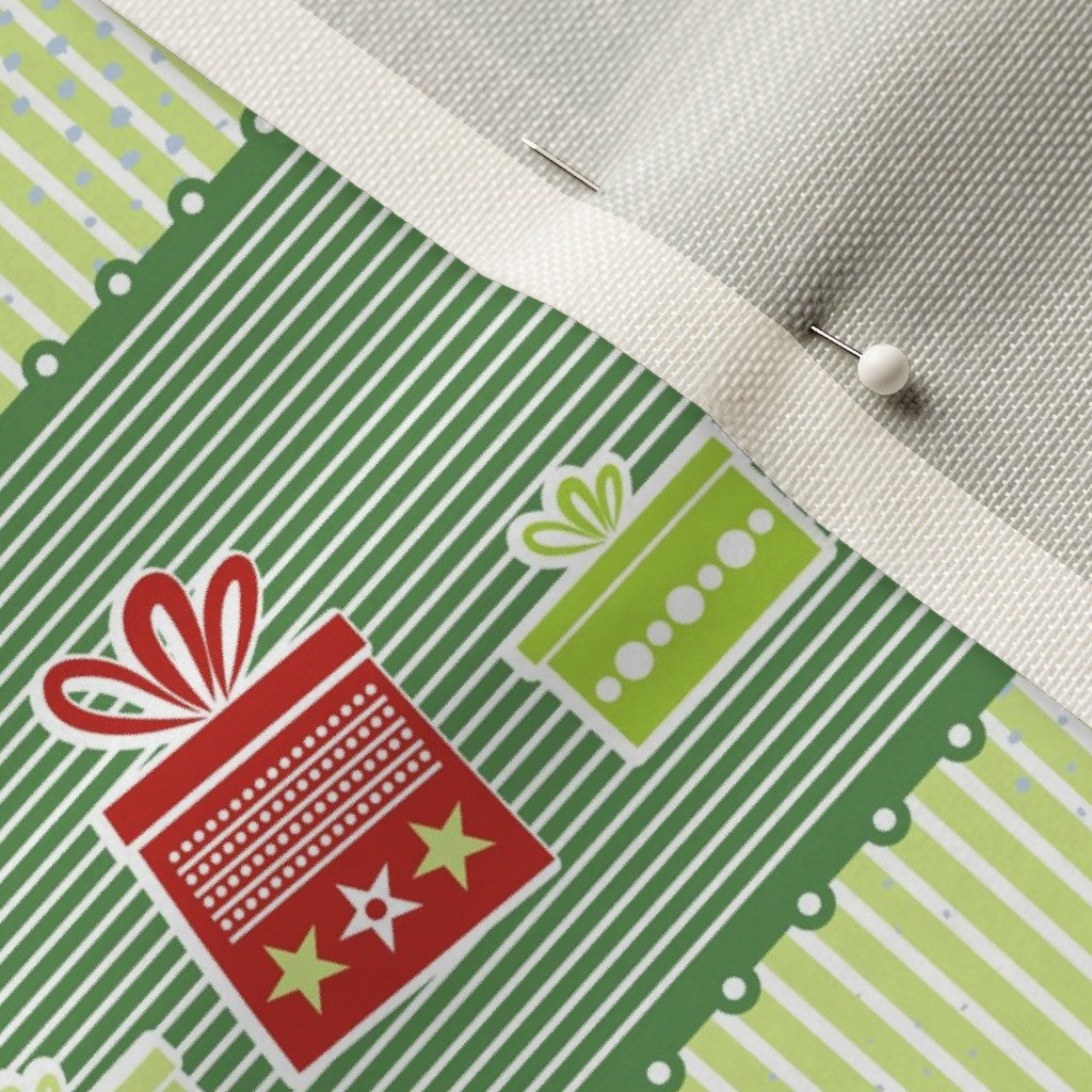 Christmas Ribbons Celosia Velvet Printed Fabric by Studio Ten Design