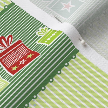 Christmas Ribbons Lightweight Cotton Twill Printed Fabric by Studio Ten Design