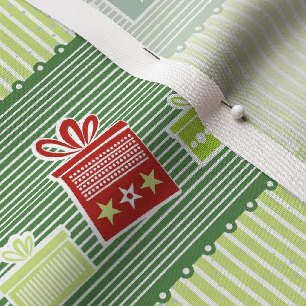 Christmas Ribbons Cotton Poplin Printed Fabric by Studio Ten Design