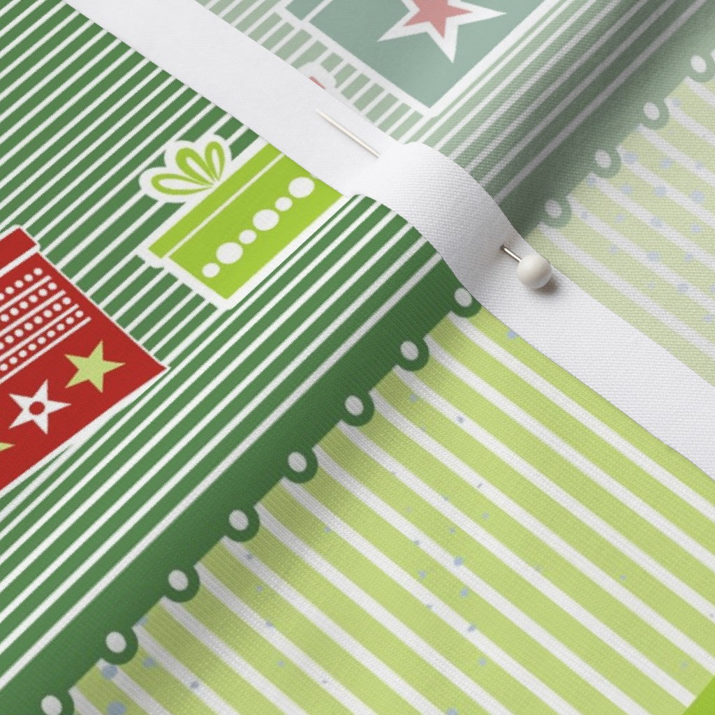 Christmas Ribbons Modern Jersey Printed Fabric by Studio Ten Design