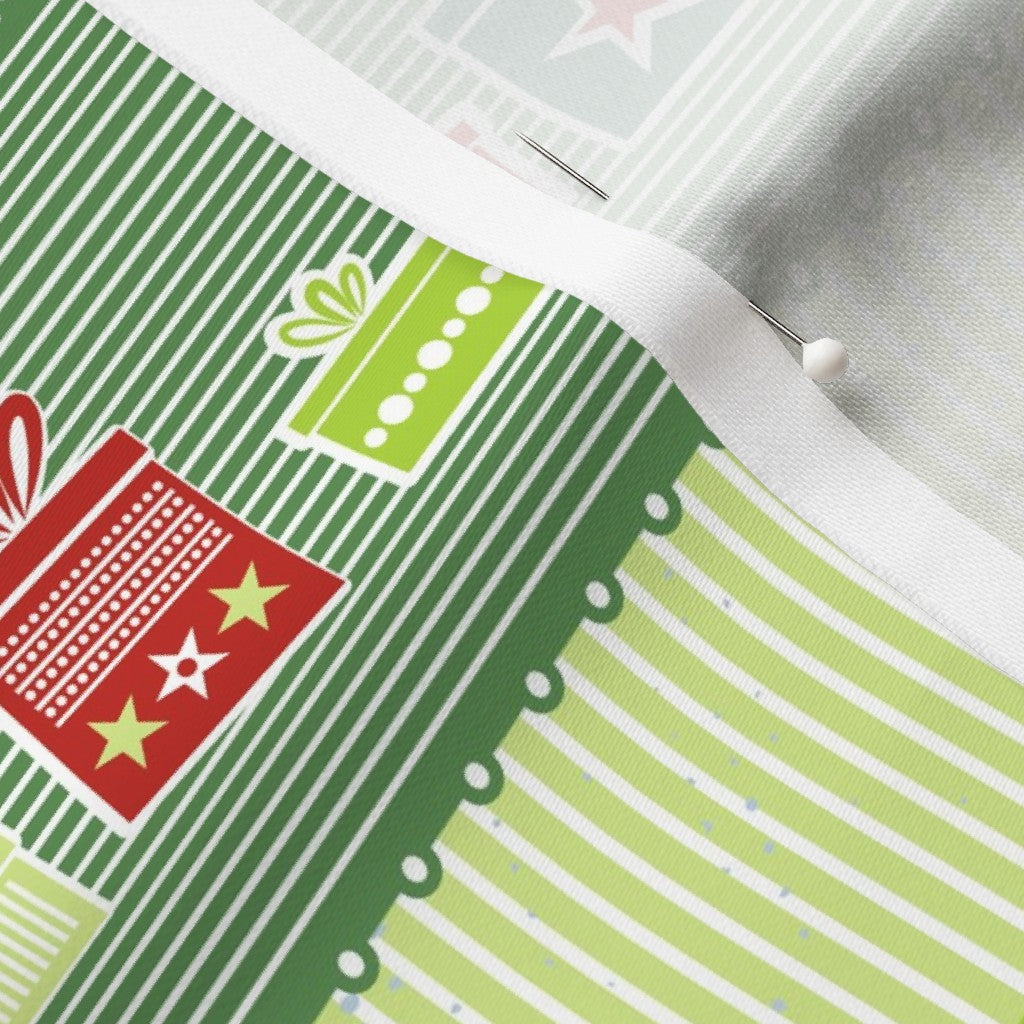 Christmas Ribbons Longleaf Sateen Grand Printed Fabric by Studio Ten Design