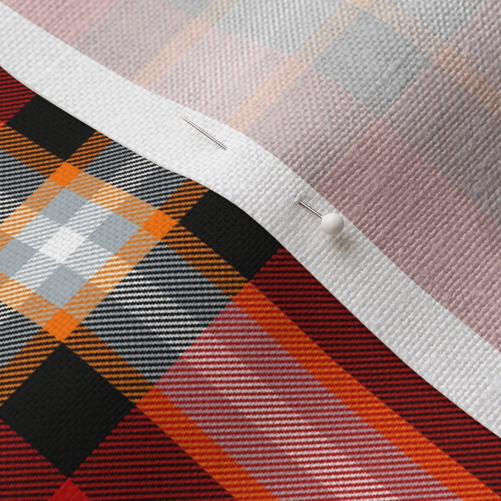 Team Plaid Tampa Bay Buccaneers Football Belgian Linen™ Printed Fabric by Studio Ten Design