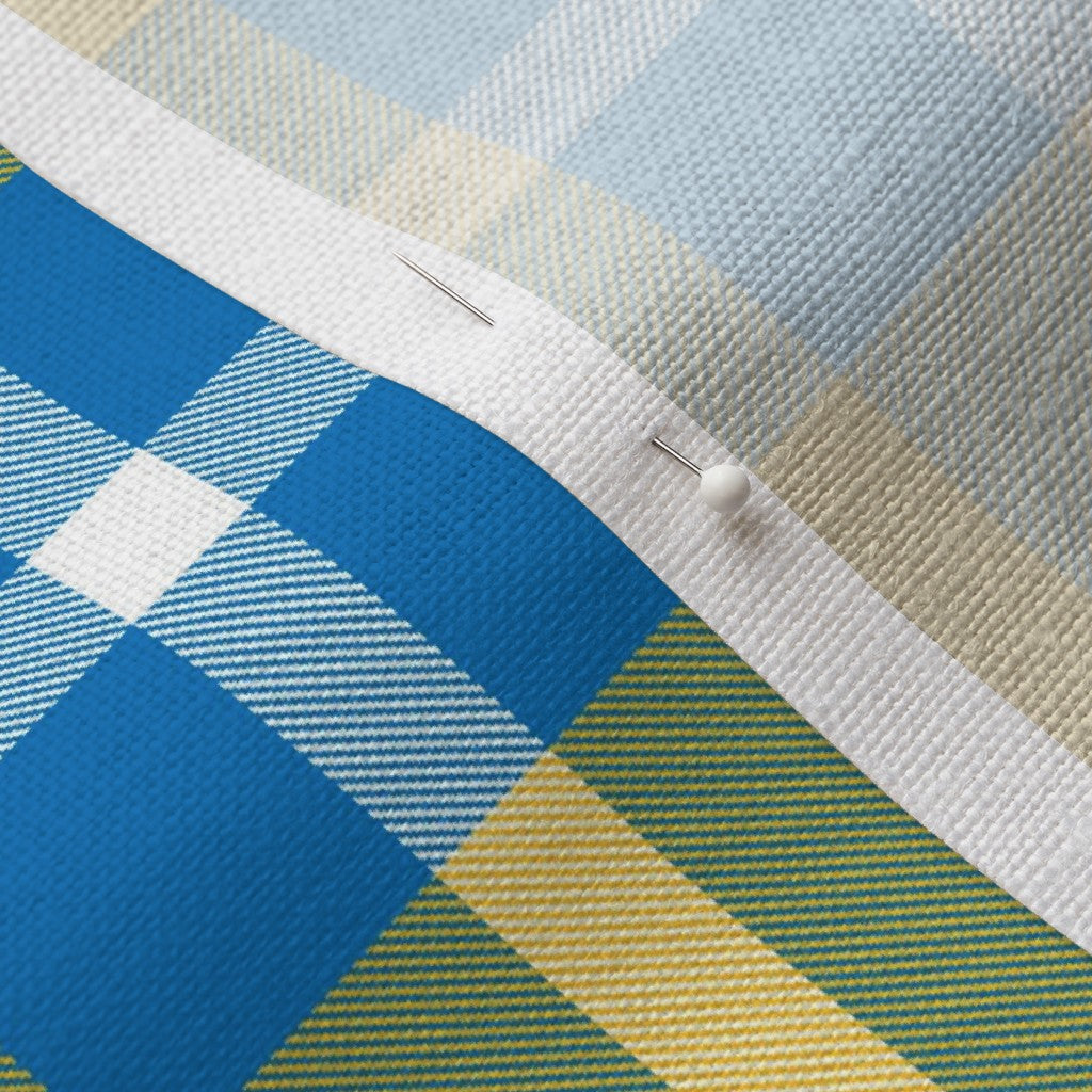 Team Plaid Los Angeles Chargers Football Belgian Linen™ Printed Fabric by Studio Ten Design