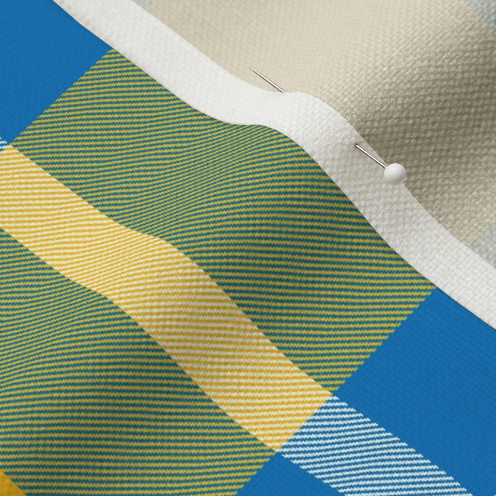 Team Plaid Los Angeles Chargers Football Performance Linen Printed Fabric by Studio Ten Design