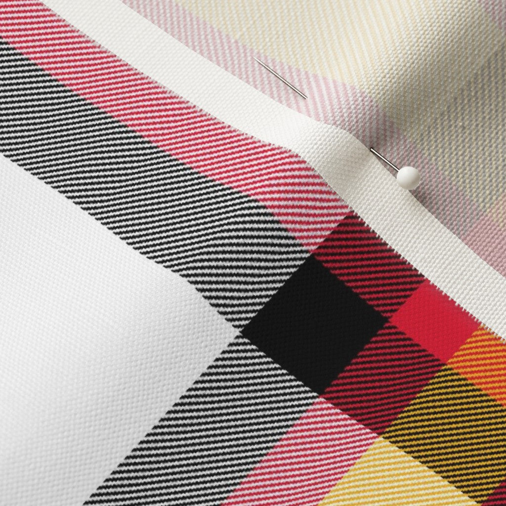 Team Plaid Kansas City Chiefs Football Linen Cotton Canvas Printed Fabric by Studio Ten Design
