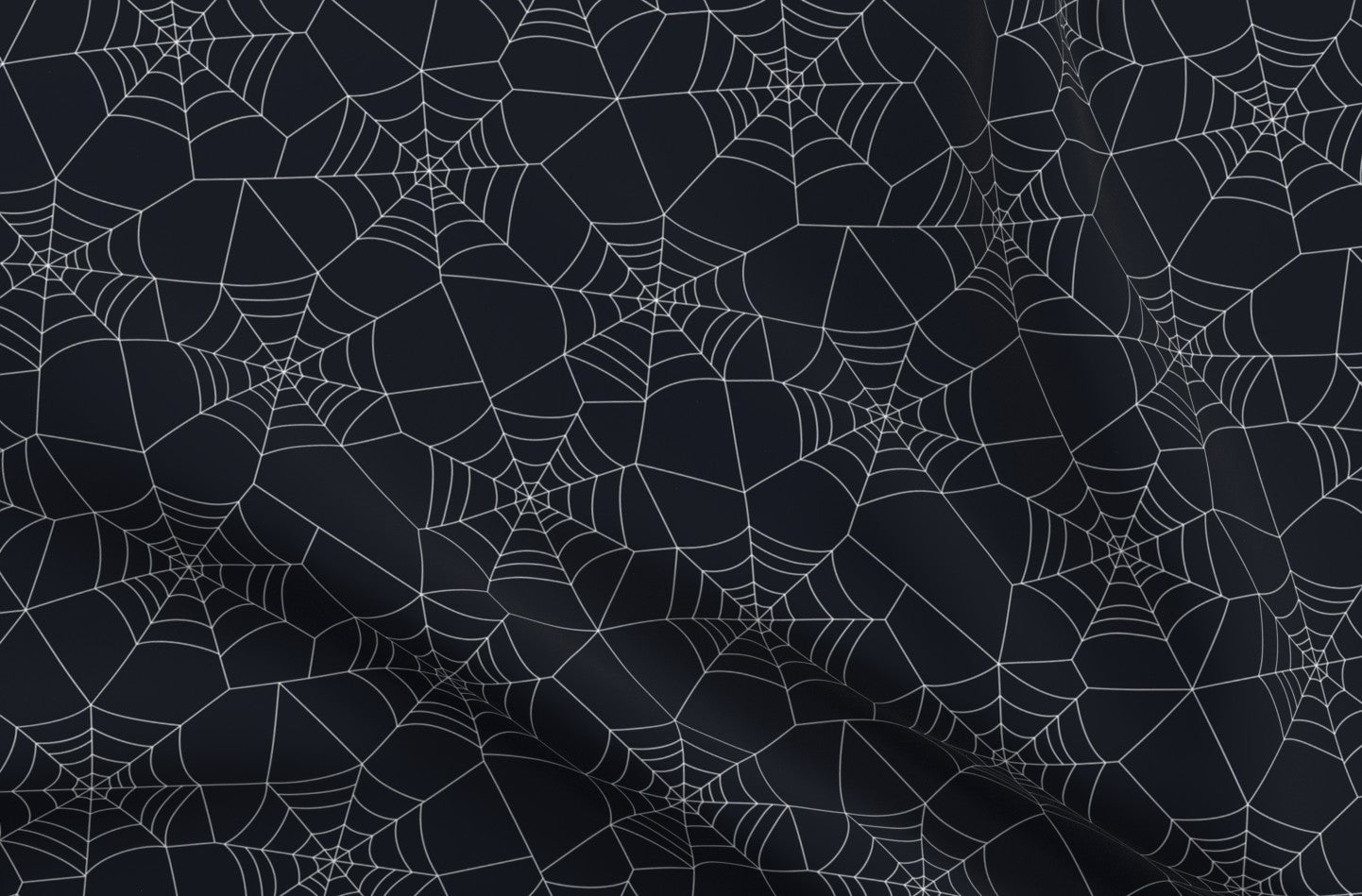 Spiderwebs Graphite Printed Fabric by Studio Ten Design