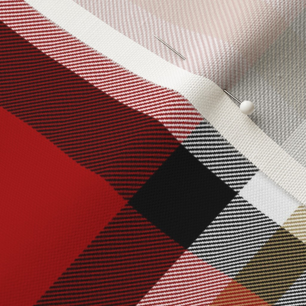 Team Plaid San Francisco 49ers Football Linen Cotton Canvas Printed Fabric by Studio Ten Design