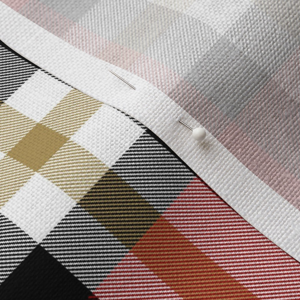Team Plaid San Francisco 49ers Football Belgian Linen™ Printed Fabric by Studio Ten Design