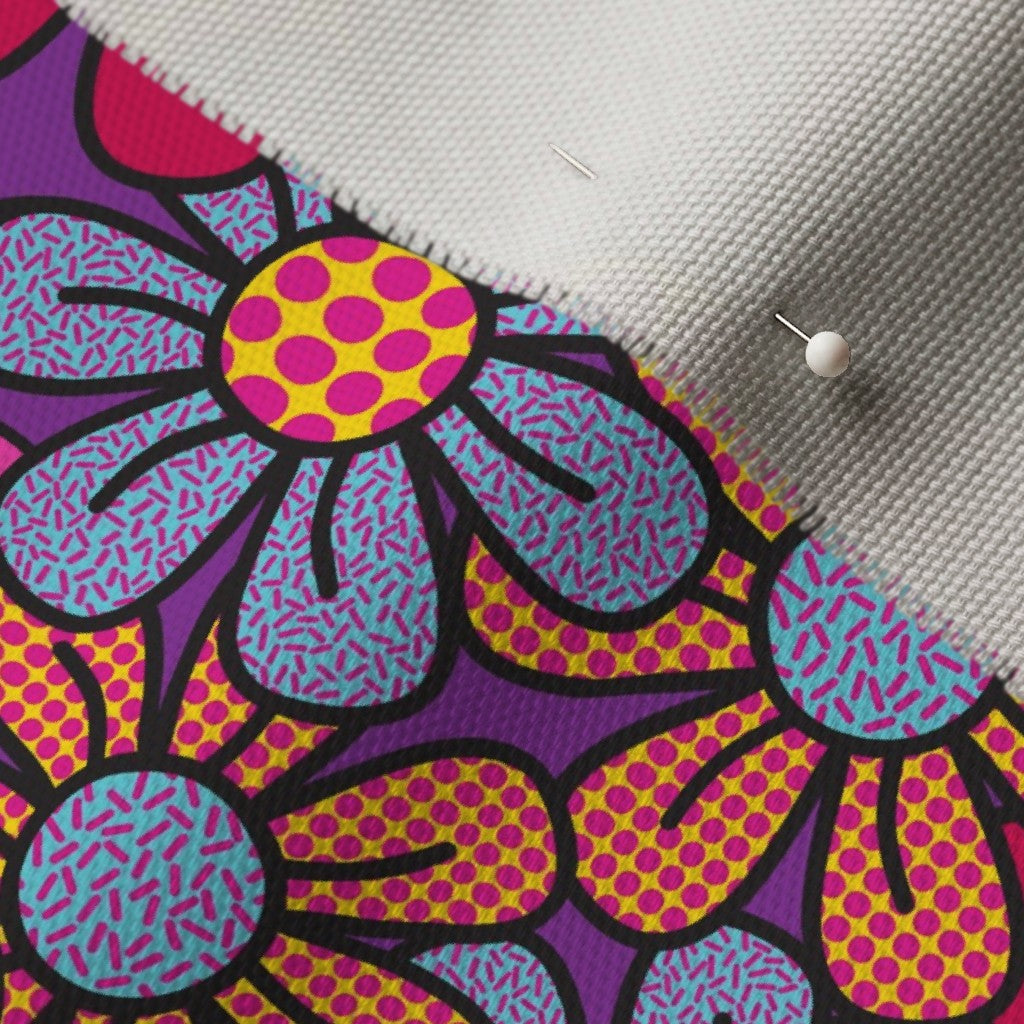 Flower Pop! Number 3 Cypress Cotton Canvas Printed Fabric by Studio Ten Design