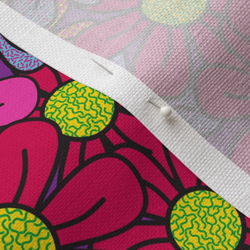 Flower Pop! Number 3 Belgian Linen™ Printed Fabric by Studio Ten Design