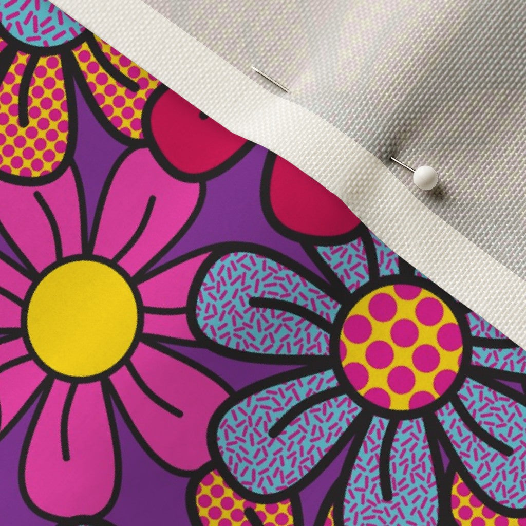 Flower Pop! Number 3 Celosia Velvet Printed Fabric by Studio Ten Design