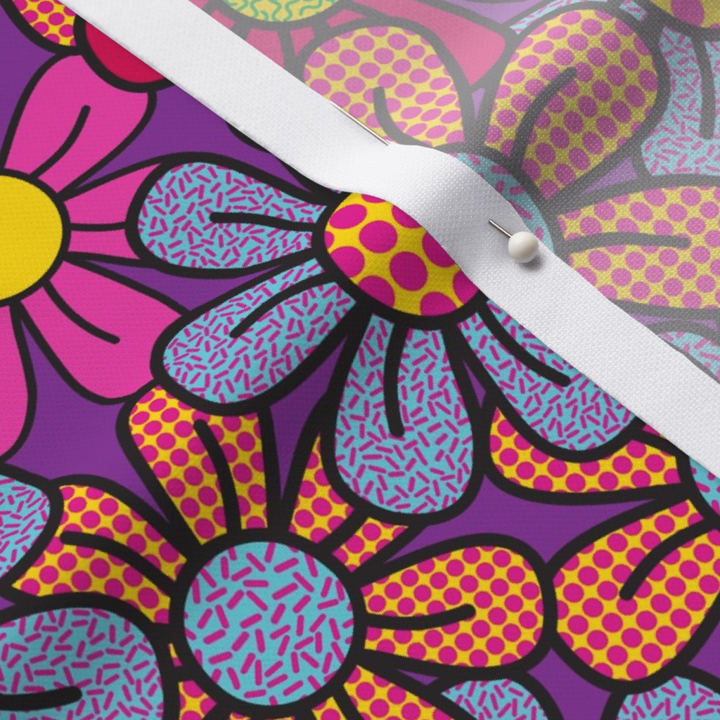 Flower Pop! Number 3 Performance Piqué Printed Fabric by Studio Ten Design