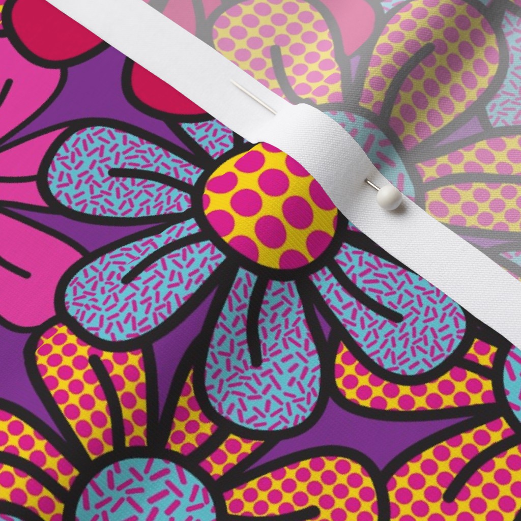 Flower Pop! Number 3 Modern Jersey Printed Fabric by Studio Ten Design