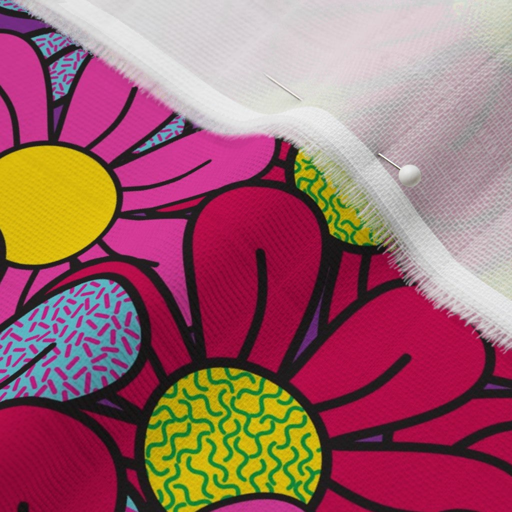 Flower Pop! Number 3 Organic Sweet Pea Gauze Printed Fabric by Studio Ten Design
