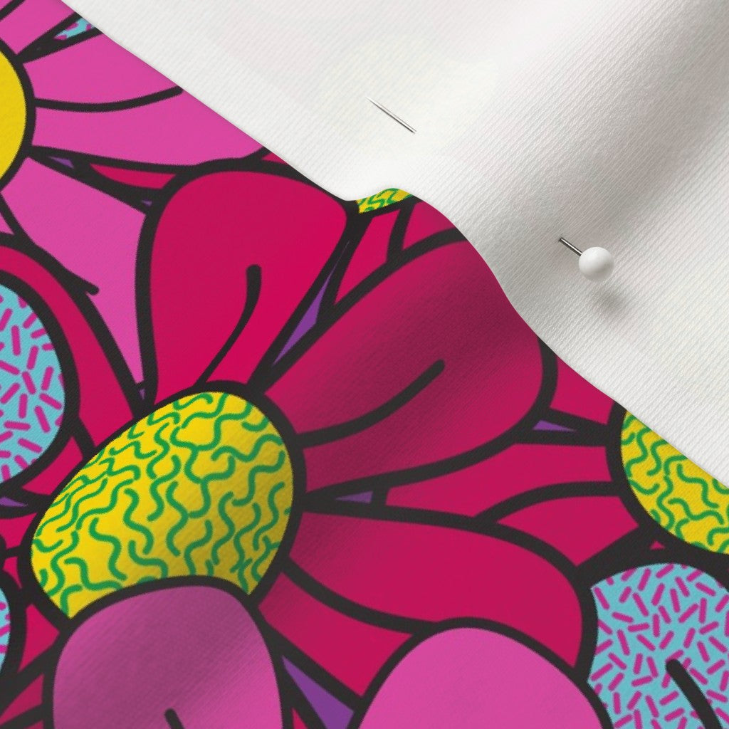 Flower Pop! Number 3 Organic Cotton Knit Printed Fabric by Studio Ten Design