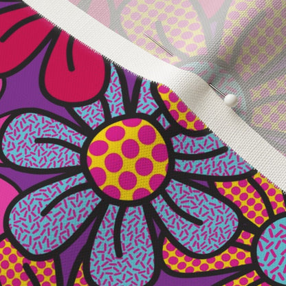 Flower Pop! Number 3 Linen Cotton Canvas Printed Fabric by Studio Ten Design