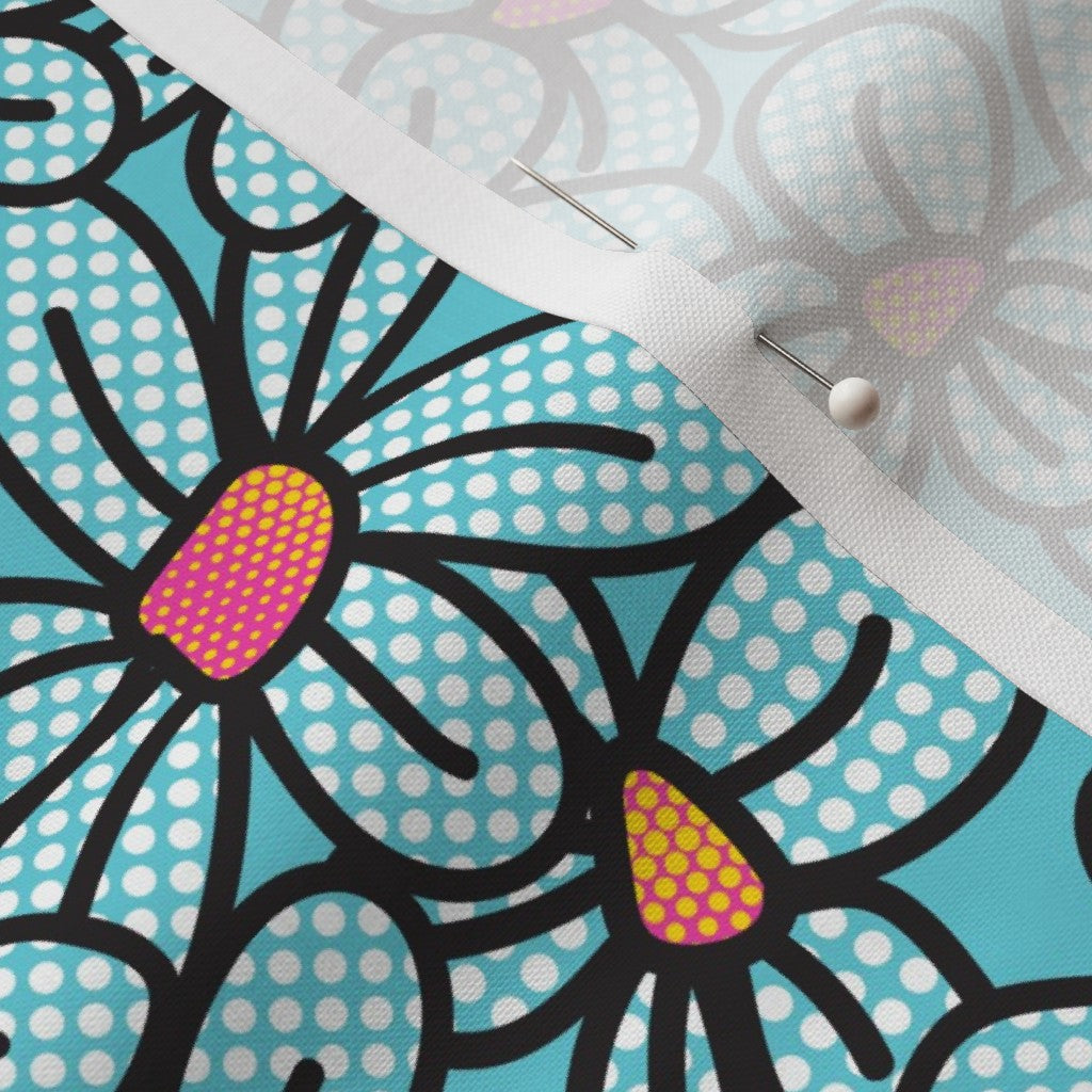 Flower Pop! Aqua Petal Signature Cotton Printed Fabric by Studio Ten Design