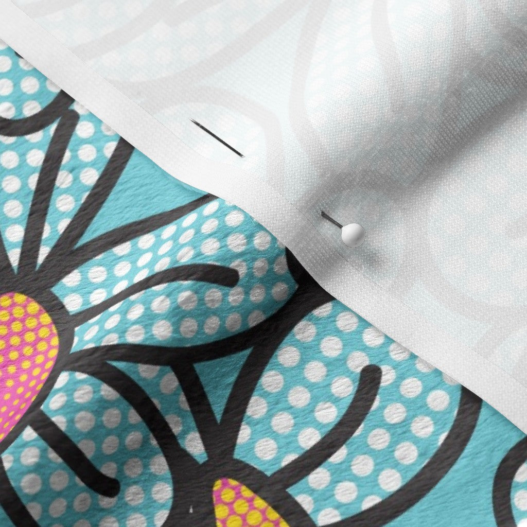 Flower Pop! Aqua Minky Printed Fabric by Studio Ten Design